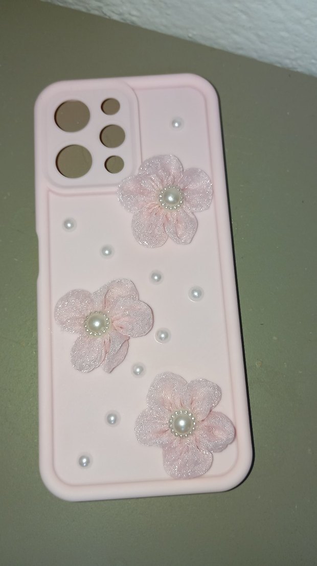 Pembe Bohem İnci Detaylı redmi 12 Telefon Kılıfı - Görsel 3