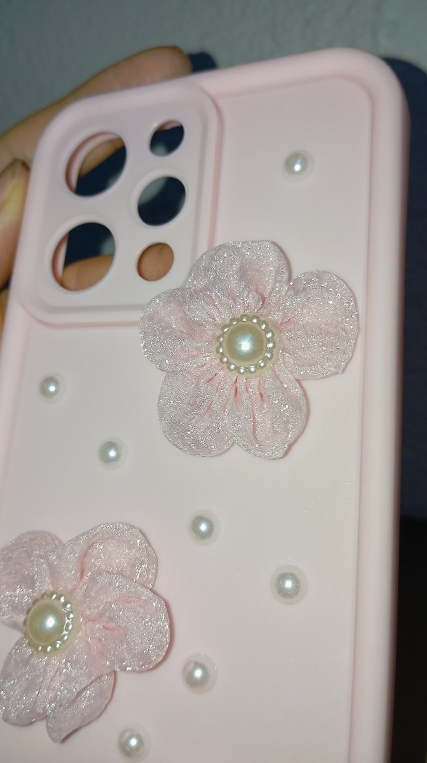 Pembe Bohem İnci Detaylı redmi 12 Telefon Kılıfı - Görsel 2