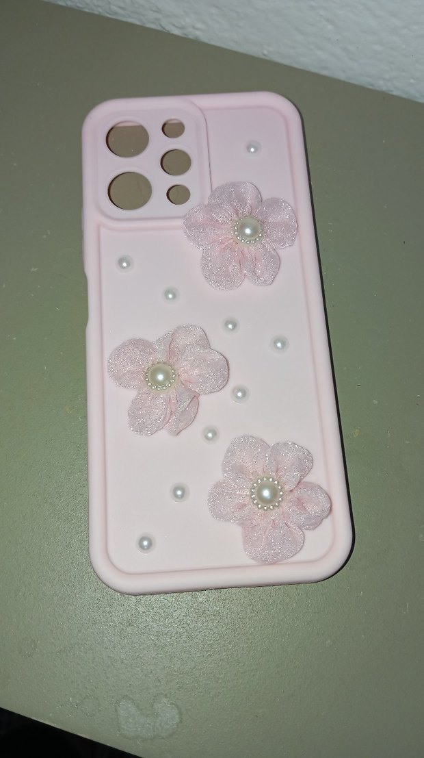 Pembe Bohem İnci Detaylı redmi 12 Telefon Kılıfı - Görsel 4