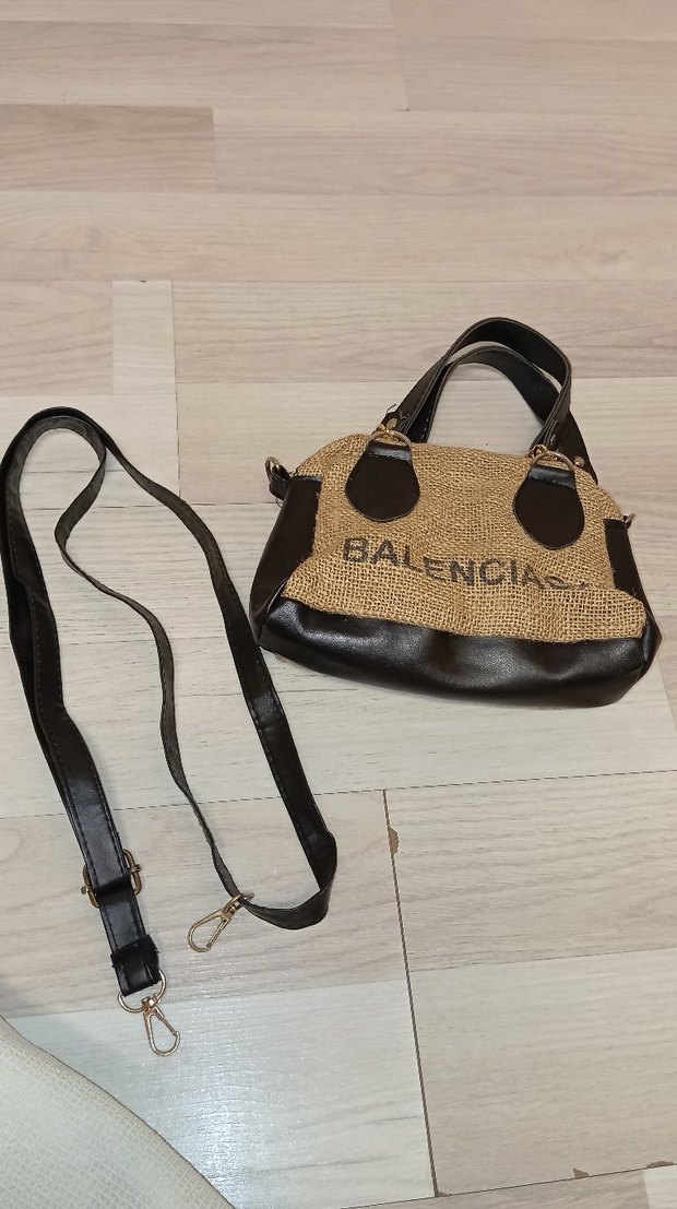 Kahverengi Baskılı Deri Kadın Çanta - Görsel 5