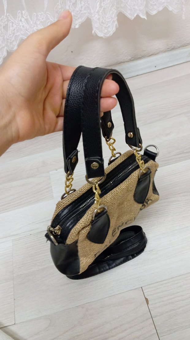 Kahverengi Baskılı Deri Kadın Çanta - Görsel 3