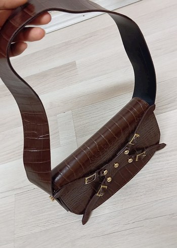 Kahverengi Deri Kemerli Vintage Kadın Çanta - Görsel 5