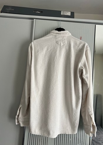 Düğmeli Beyaz oduncu Erkek Gömlek - Görsel 2