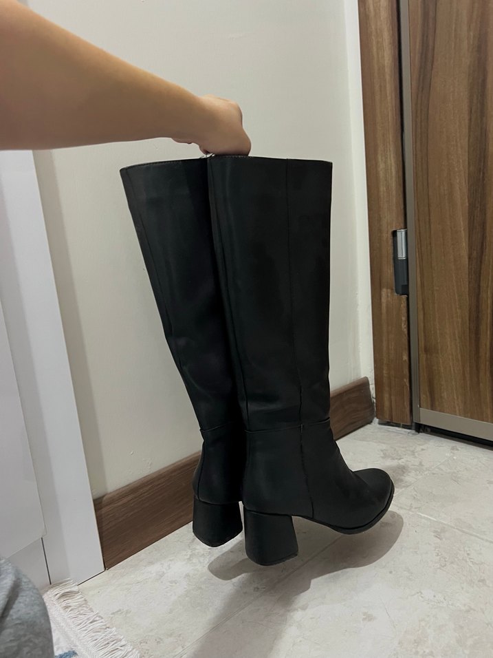 Siyah Kadın Çizme  Fermuarlı | Şık Model - Görsel 5