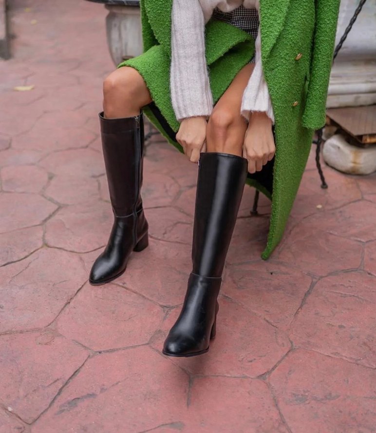 Siyah Kadın Çizme  Fermuarlı | Şık Model - Görsel 3