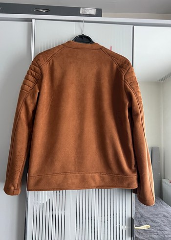 Kahverengi Süet Biker Erkek Ceket | Şık & Temiz Kullanım - Görsel 3