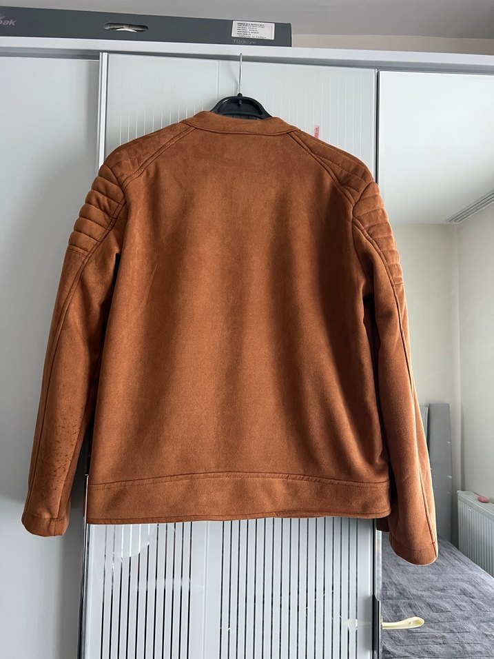 Kahverengi Süet Biker Erkek Ceket | Şık & Temiz Kullanım - Görsel 3