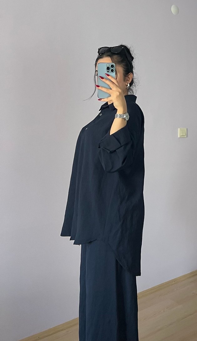 Lacivert  Pamuklu  Kadın Takım - Görsel 2