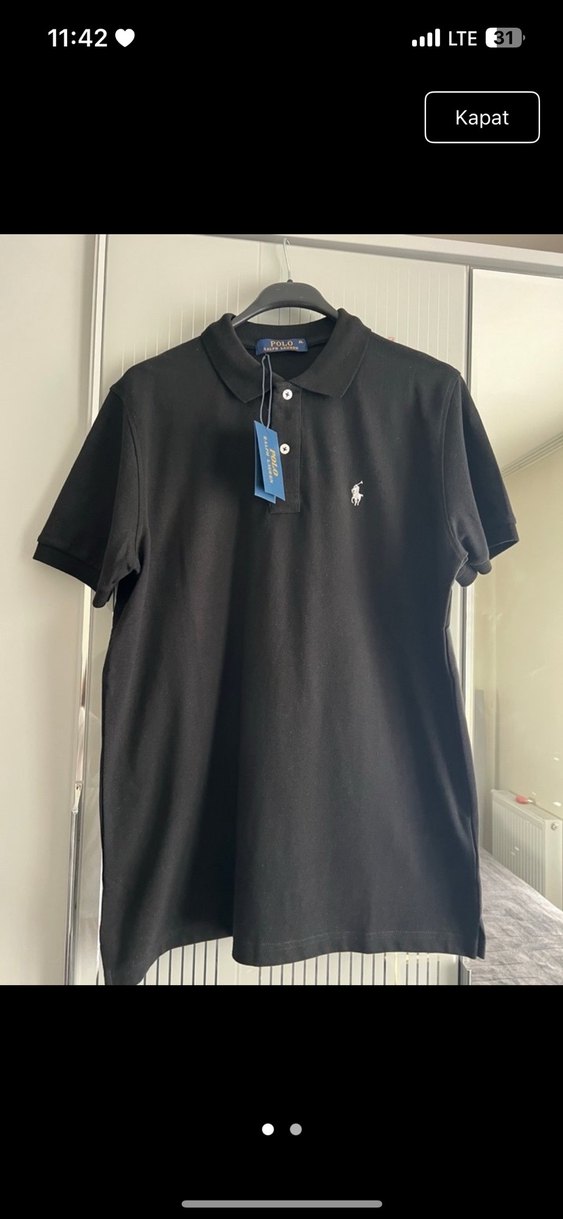 Siyah Erkek Polo Tişört Düğmeli - Görsel 2