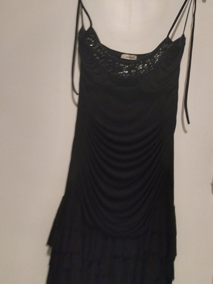 Siyah Straplez Gotik Midi Elbise - Görsel 3