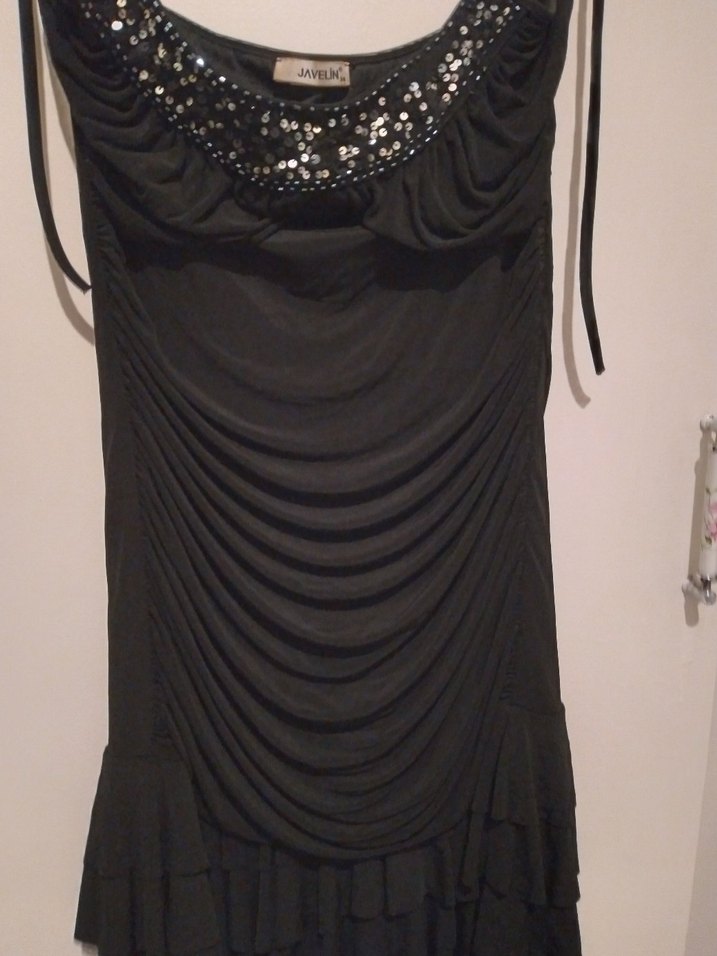 Siyah Straplez Gotik Midi Elbise - Görsel 5