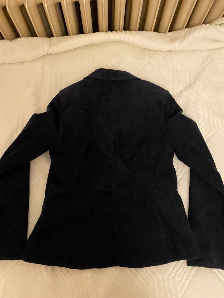 Düğmeli Gri Süet Kadın Blazer Ceket - Görsel 3