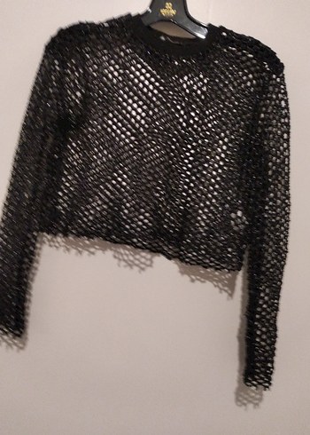 Bej Örgü Kadın Uzun Kollu Kazak - Görsel 2