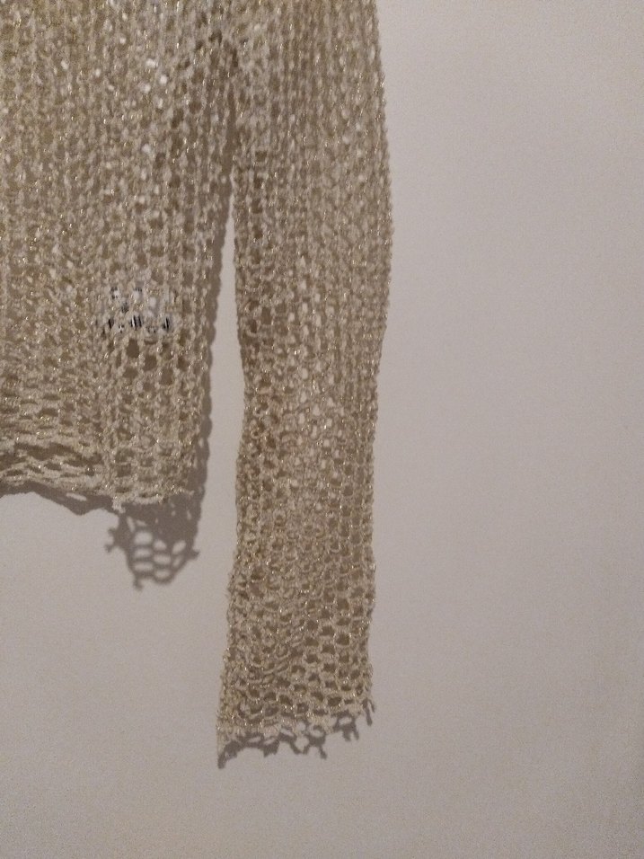 Bej Örgü Kadın Uzun Kollu Kazak - Görsel 3