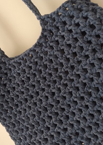 Lacivert Örgü Kadın Çanta - Görsel 2