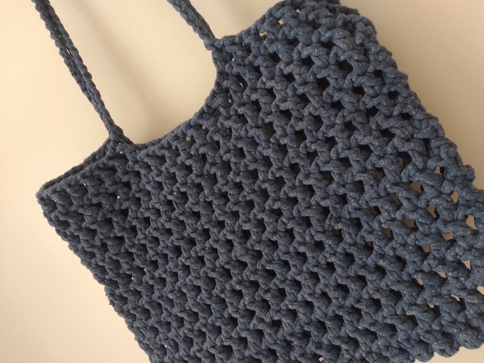 Lacivert Örgü Kadın Çanta - Görsel 2