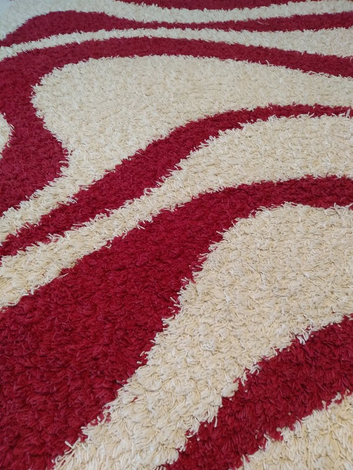 Kırmızı Zebra Desenli Çağdaş Halı - Görsel 4