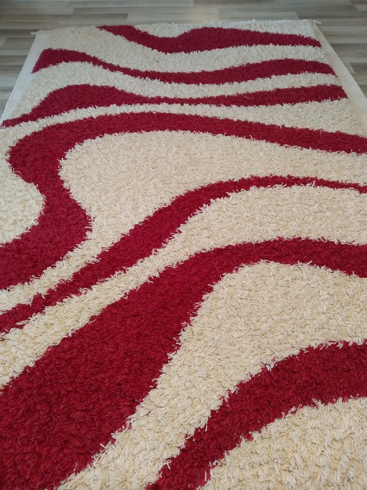 Kırmızı Zebra Desenli Çağdaş Halı - Görsel 3