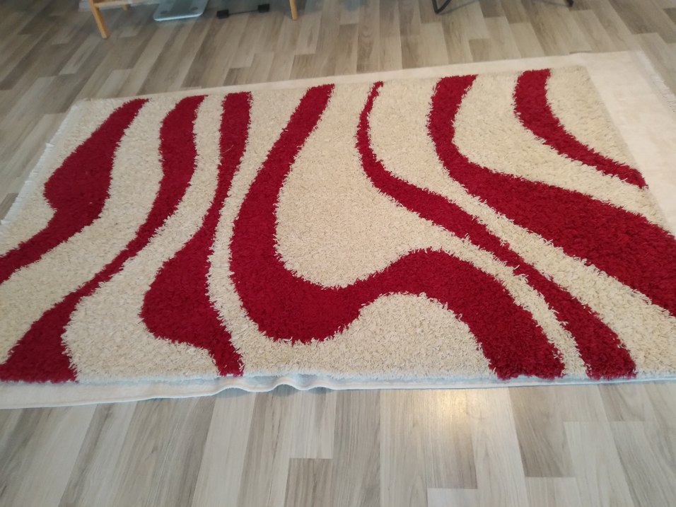 Kırmızı Zebra Desenli Çağdaş Halı - Görsel 2