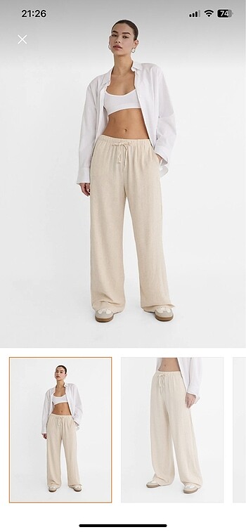 Stradivarius Keten Pantolon