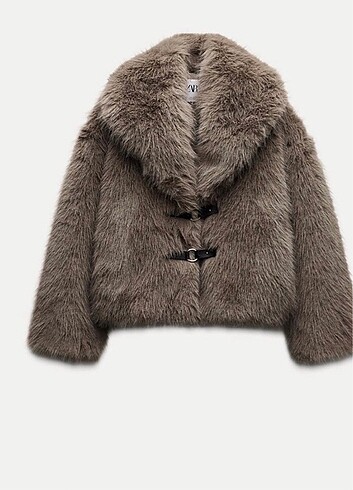 Zara viral kemerli peluş kürk