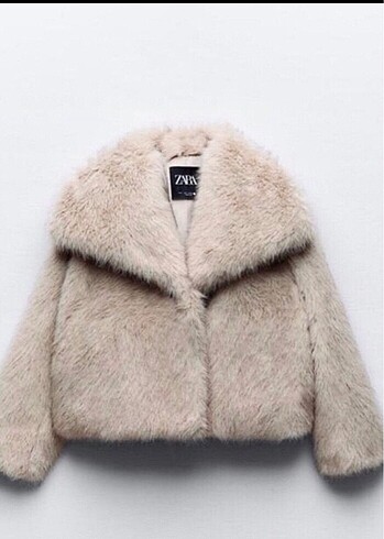 Zara viral ekru kürk etiketli