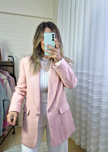 Pembe Kuşaklı Midi Blazer 36.38 bedenler mevcut - Görsel 3