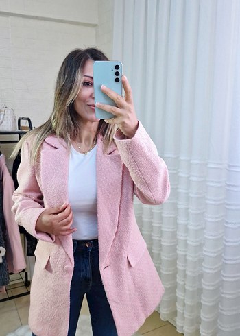 Pembe Kuşaklı Midi Blazer 36.38 bedenler mevcut - Görsel 4
