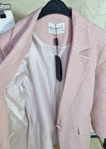 Pembe Kuşaklı Midi Blazer 36.38 bedenler mevcut - Görsel 5