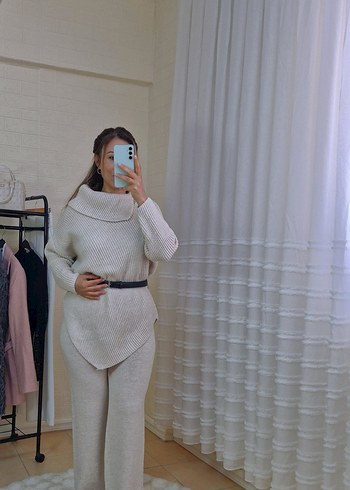 Ekru Renk Triko Takım SM.LXL Bedenler - Görsel 2