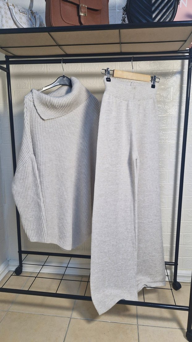 Ekru Renk Triko Takım SM.LXL Bedenler - Görsel 5