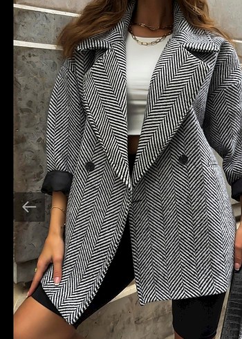 Desenli Oversize Kaban std beden - Görsel 2