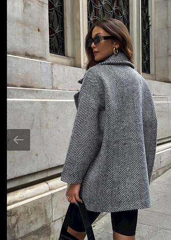 Desenli Oversize Kaban std beden - Görsel 3