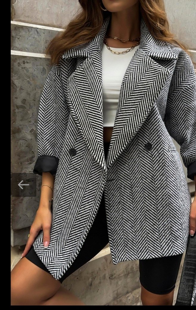 Desenli Oversize Kaban std beden - Görsel 2