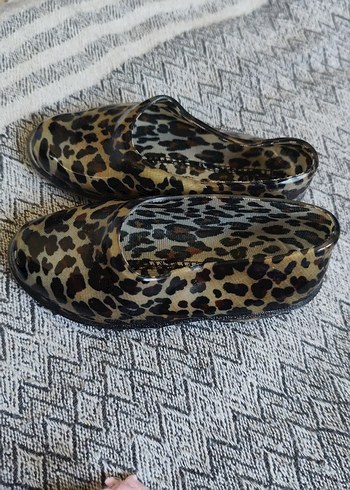 Diğer Kahverengi Leopar Desenli Kadın Dolgu Topuklu Babet