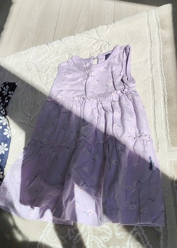 Diğer Kız Çocuk Pastel Mor Kolsuz Keten Elbise