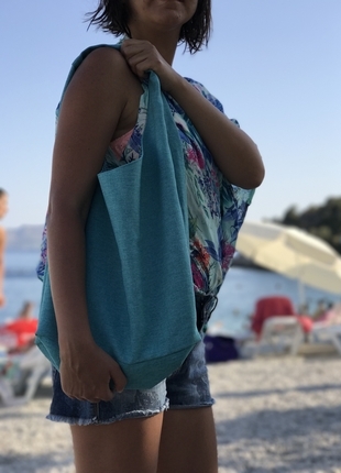 Markasız Ürün Mavi Torba Çanta