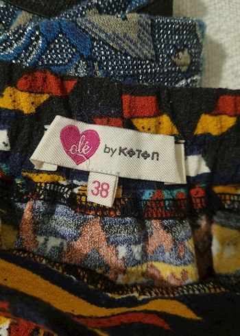 m Beden Bohem Desenli Kısa Mini Etek