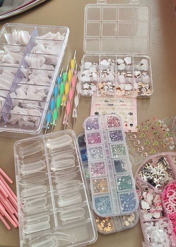  Beden Renk Protez tırnak malzemeleri tırnak charm nail art set