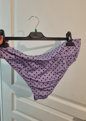 Mor Puantiyeli Strappy Bikini Altı - Görsel 2