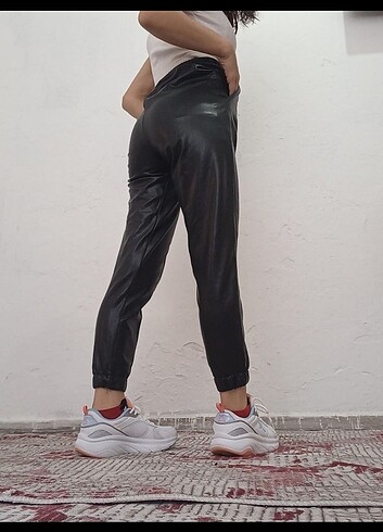 Kadın Deri pantolon siyah  - Görsel 2