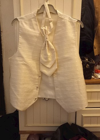 Düğmeli Beyaz Modern Klasik Erkek Takım Elbise damatlık - Görsel 2