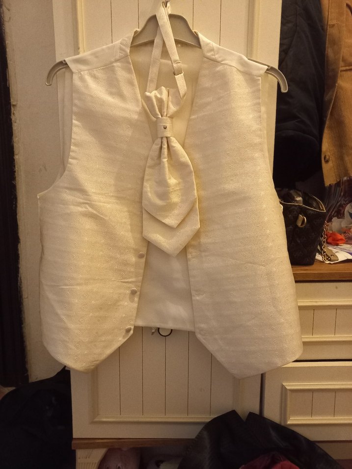 Düğmeli Beyaz Modern Klasik Erkek Takım Elbise damatlık - Görsel 2