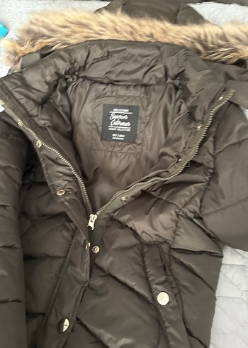 Kürk Detaylı haki yeşil Kadın Kışlık Mont - Görsel 4