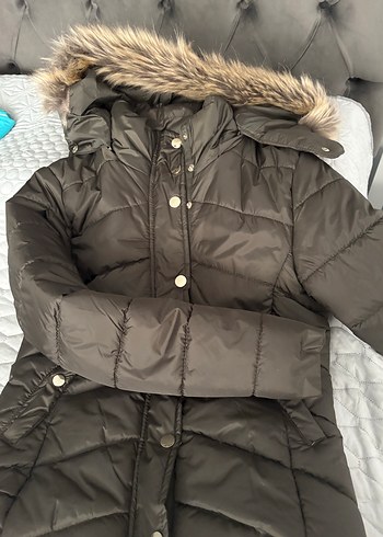 Kürk Detaylı haki yeşil Kadın Kışlık Mont - Görsel 2