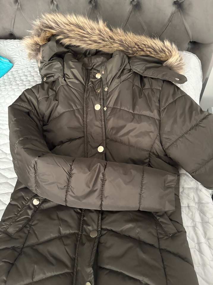 Kürk Detaylı haki yeşil Kadın Kışlık Mont - Görsel 2