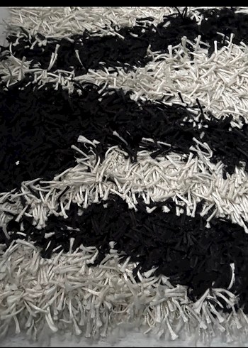 Zebra Desenli Siyah beyaz Halı - Görsel 3