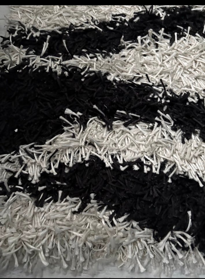 Zebra Desenli Siyah beyaz Halı - Görsel 3