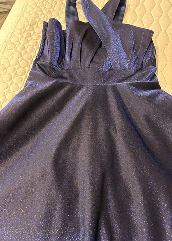 Saten Parlak Lacivert cocuk abıye - Görsel 2