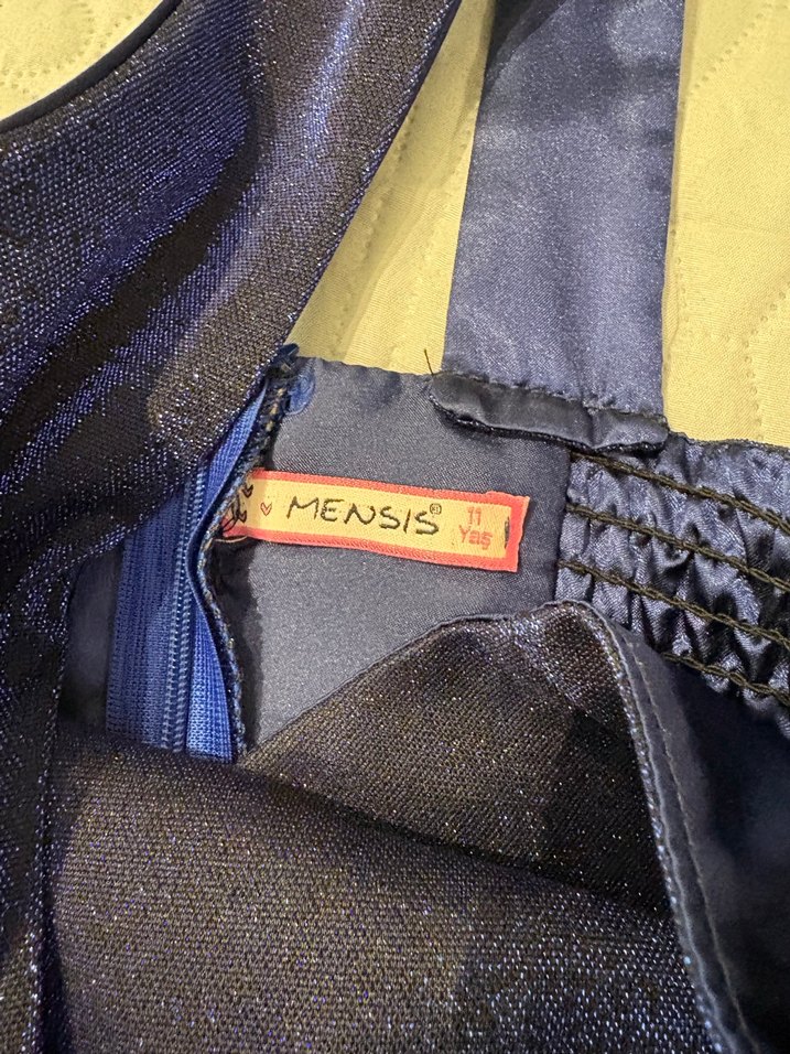 Saten Parlak Lacivert cocuk abıye - Görsel 3